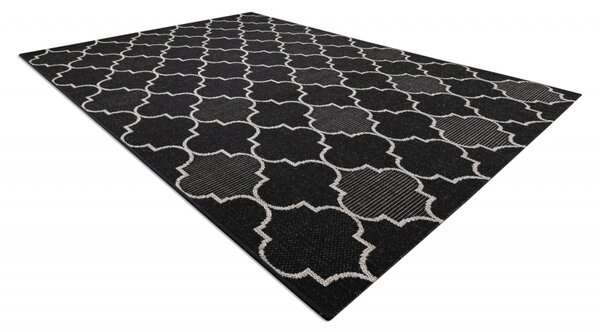 Balta Kusový koberec Sisal FLOORLUX 20607 černý / stříbrný Rozměr: 80x150 cm