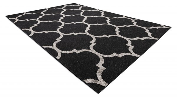 Balta Kusový koberec Sisal FLOORLUX 20608 Marokánský vzor černý / stříbrný Rozměr: 80x150 cm