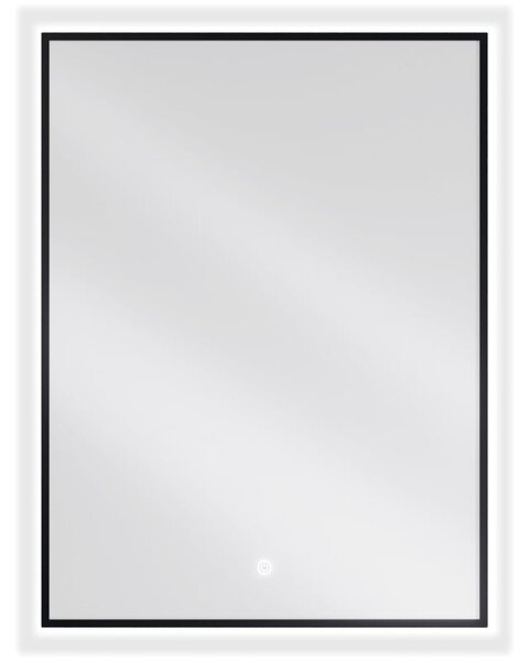 Mexen Erma koupelnové zrcadlo s osvětlením 60 x 80 cm, LED 6000K, antifog, černý rám - 9814-060-080-611-70