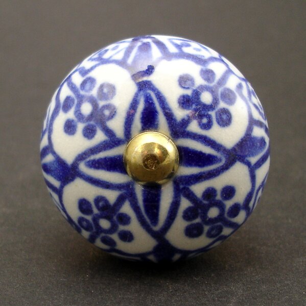 Keramická úchytka -Orient-modrá Barva kovu: antik světlá