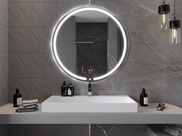Mexen Rose koupelnové zrcadlo s podsvícením, kulaté 100 cm, LED 6000K, proti zamlžování - 9810-100-100-611-00