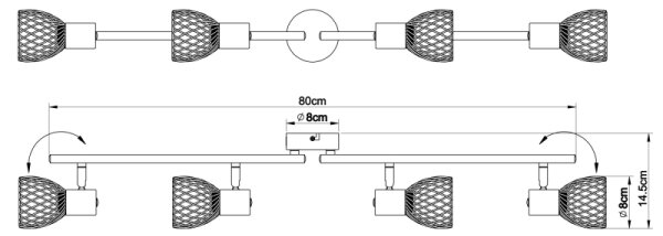 Globo 54809-4 - Bodové svítidlo TEXAS 4xE14/40W/230V matný chrom
