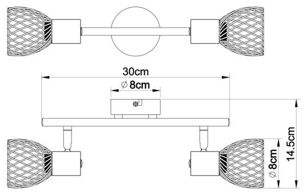 Globo 54809-2 - Bodové svítidlo TEXAS 2xE14/40W/230V matný chrom