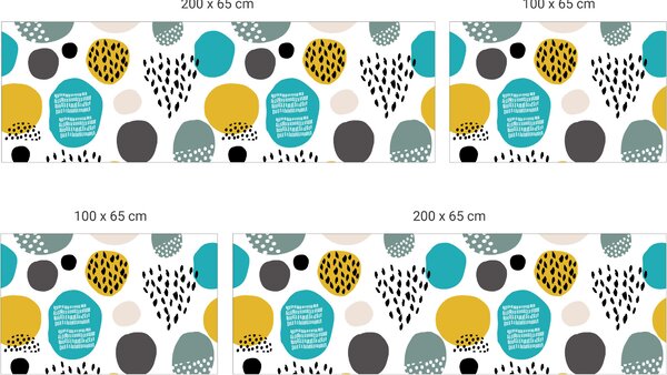 FUGU Abstrakt kids blue - tapeta za postel Varianta ochrany zdi: Delší strana postele 200x65 cm