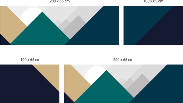 FUGU Západ slunce za hory green- tapeta za postel Varianta ochrany zdi: Delší strana postele 200x65 cm