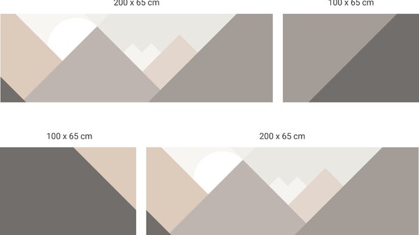 FUGU Západ slunce za hory brown - tapeta za postel Varianta ochrany zdi: Delší strana postele 200x65 cm