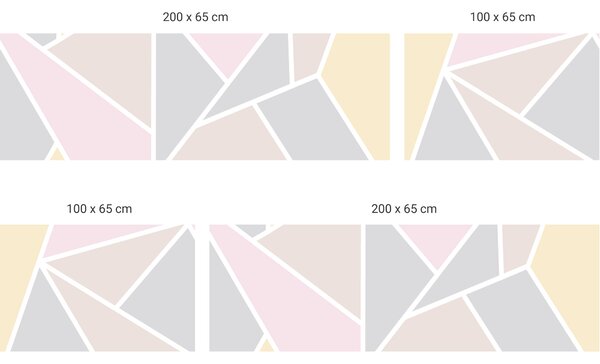 FUGU Pruh za postel - Geometric emotion yellow pink Varianta ochrany zdi: Delší strana postele 200x65 cm