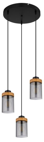 Globo 15557-3H - Lustr na lanku FINCA 3xE27/40W/230V kov/dřevo