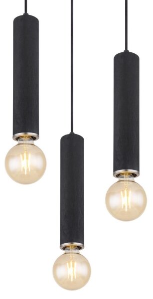 Globo 15499-3H - Lustr na lanku MARION 3xE27/60W/230V černé dřevo