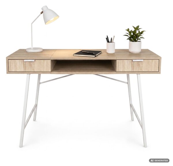 Ak furniture Psací stůl Arden 120 cm bílý/dub Sonoma