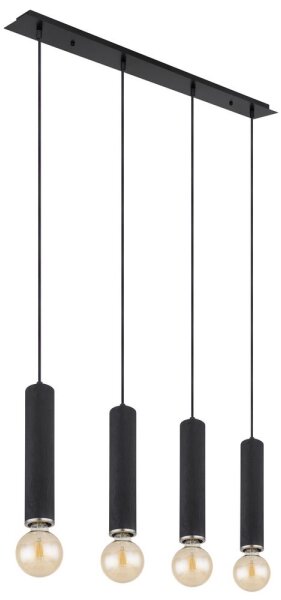 Globo 15499-4H - Lustr na lanku MARION 4xE27/60W/230V černé dřevo