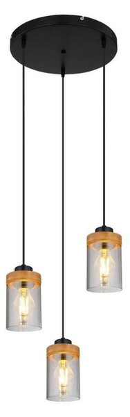 Globo 15557-3H - Lustr na lanku FINCA 3xE27/40W/230V kov/dřevo