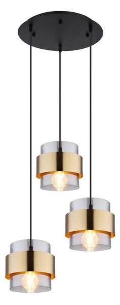 Globo 15560-3H - Lustr na lanku MILEY 3xE27/60W/230V černá/mosaz