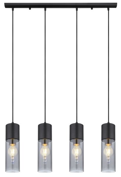 Globo 21000-4HB - Lustr na lanku ANNIKA 4xE27/25W/230V černá