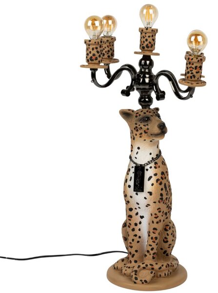 Hnědá stolní lampa Bold Monkey Proudly Crowned Panther 62 cm