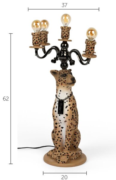 Hnědá stolní lampa Bold Monkey Proudly Crowned Panther 62 cm