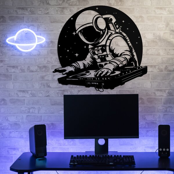 DUBLEZ | Vyřezávaný obraz na stěnu - DJ Astronaut | Obraz