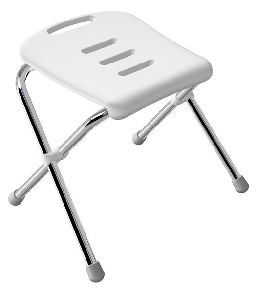 Spirella sedátko do sprchy SITZ, skládací, bílé, chromovaná ocel, 47 cm, do 130 kg