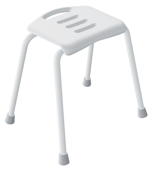 Spirella sedátko do sprchy SITZ, bílé, ocel, 48 cm, do 130 kg