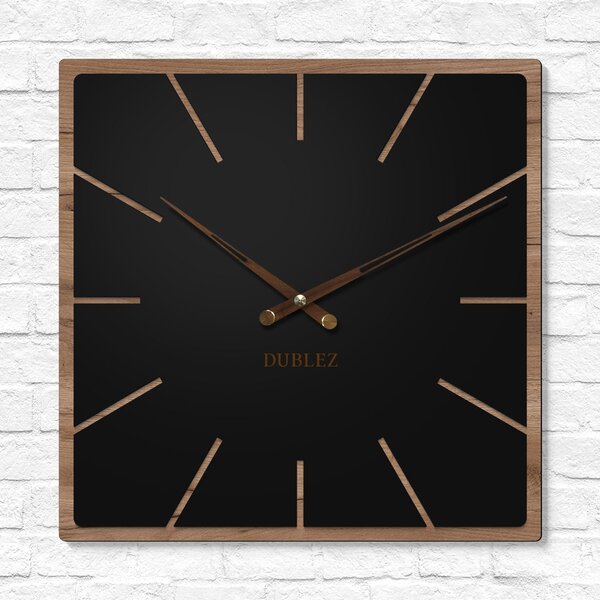 DUBLEZ | Designové dřevěné hodiny - Noir