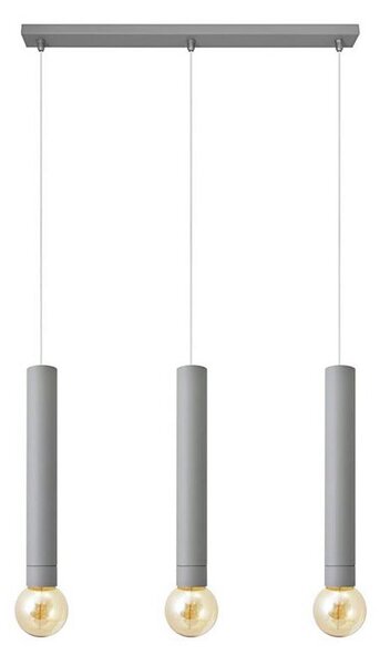 Lustr na lanku TUBA 3xE27/15W/230V šedá