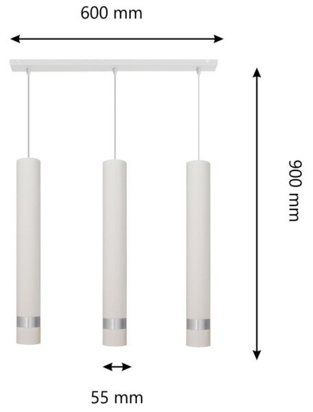 LED Lustr na lanku TUBA 3xGU10/4,8W/230V bílá/lesklý chrom