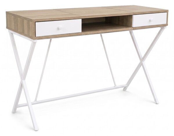 Ak furniture Psací stůl Crossline 120 cm bílý/dub Sonoma