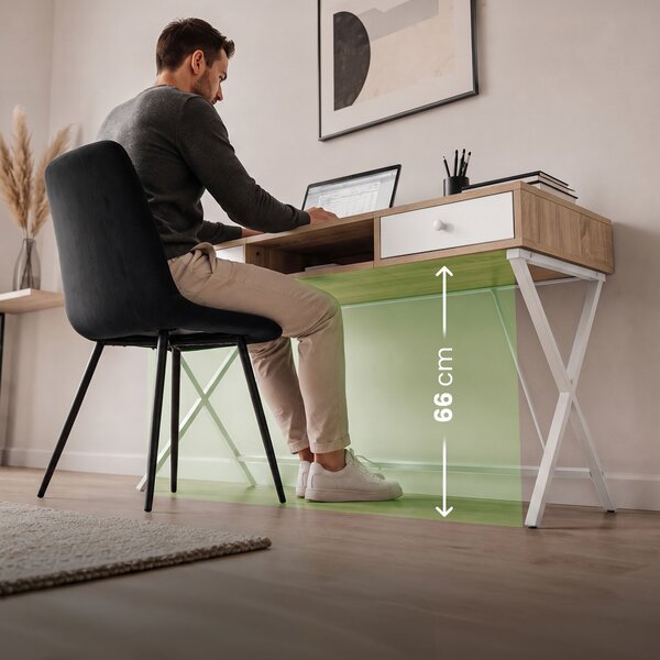 Ak furniture Psací stůl Crossline 120 cm bílý/dub Sonoma