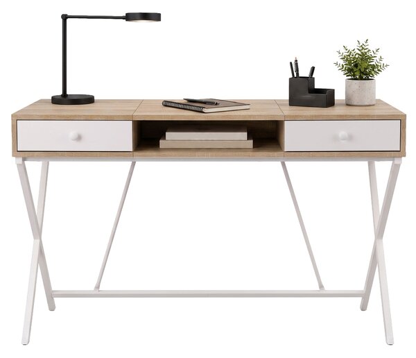 Ak furniture Psací stůl Crossline 120 cm bílý/dub Sonoma