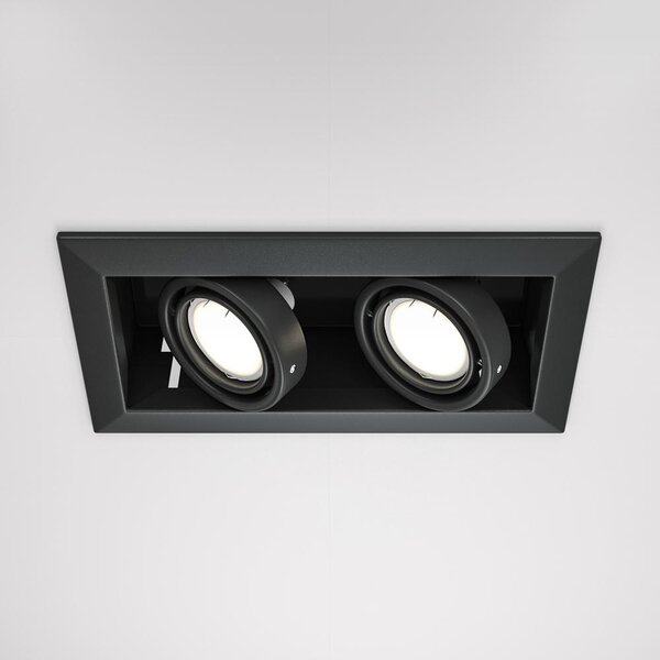 Maytoni Vestavné svítidlo METAL MODERN, 50W, d. 24,5 cm, 2xGU10 Barva: Černá