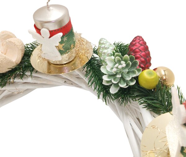 Adventní věnec tradiční se zlatými svíčkami