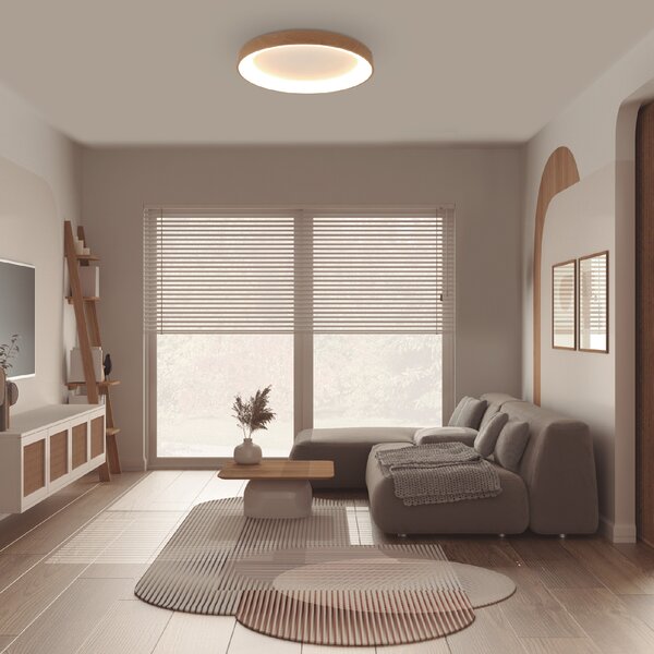 Mantra 8030 Niseko, stropní svítidlo s dřevěnou povrchovou úpravou LED 78W 3000K, průměr 90cm