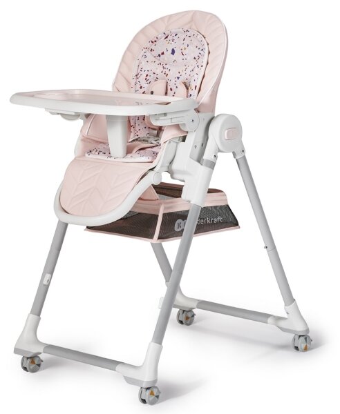 KINDERKRAFT - Dětská jídelní židle 2v1 LASTREE růžová/bílá