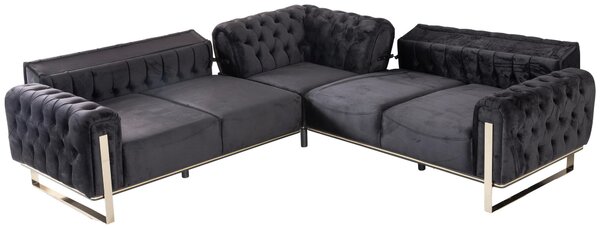 ROHOVÁ SEDAČKA, textil, černá Livetastic - Sedací soupravy, Online Only