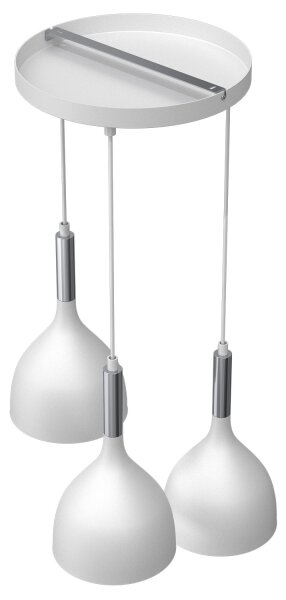 Lustr na lanku NOAK 3xE27/15W/230V bílá/chrom