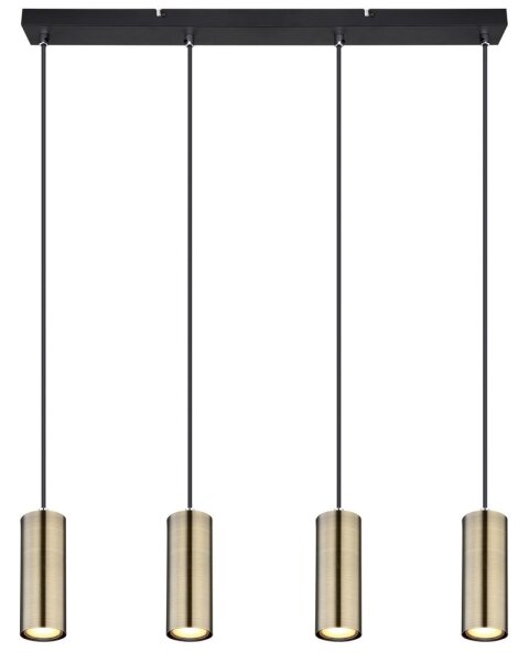 Globo 57911-4HM - Lustr na lanku ROBBY 4xGU10/35W/230V černá/mosaz