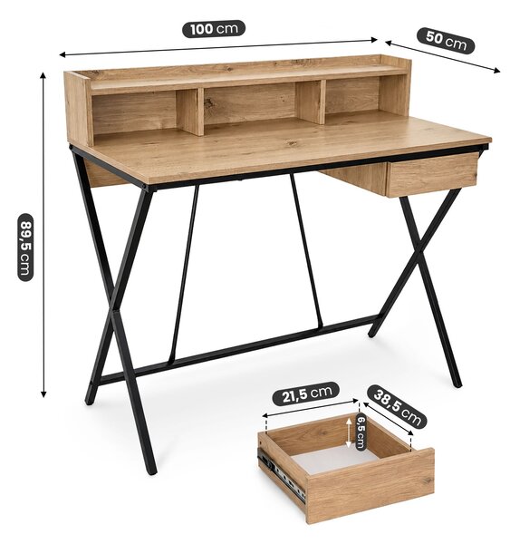 Ak furniture Psací stůl Flexo 100 cm dub Artisan/černý