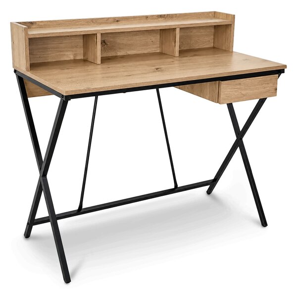 Ak furniture Psací stůl Flexo 100 cm dub Artisan/černý
