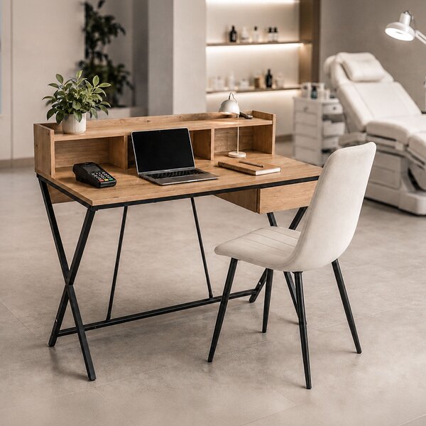 Ak furniture Psací stůl Flexo 100 cm dub Artisan/černý