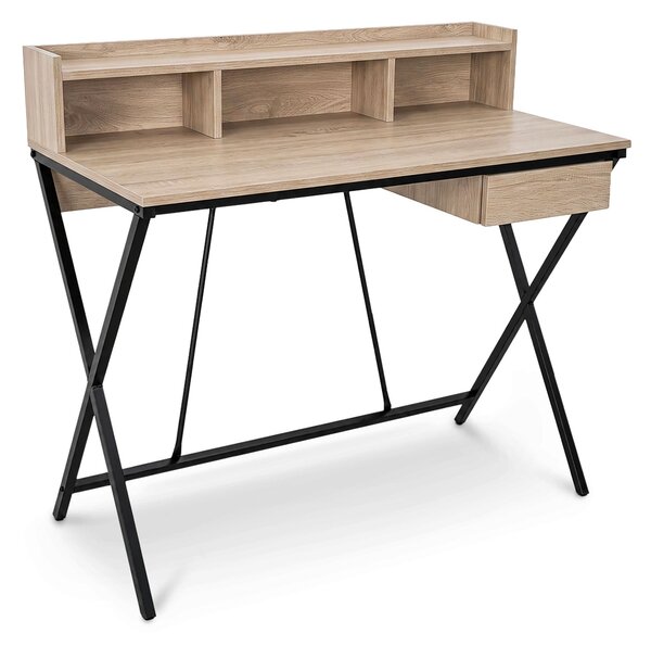 Ak furniture Psací stůl Flexo 100 cm dub Sonoma/černý