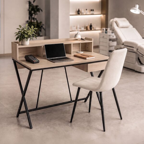 Ak furniture Psací stůl Flexo 100 cm dub Sonoma/černý