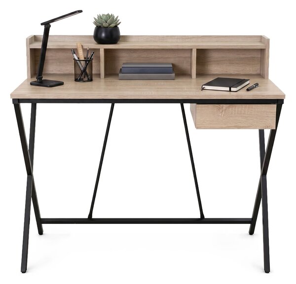 Ak furniture Psací stůl Flexo 100 cm dub Sonoma/černý