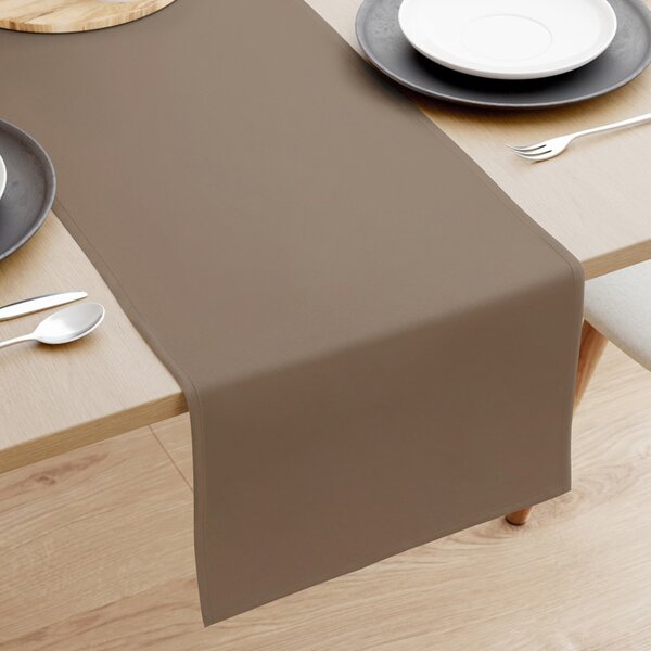 Goldea běhoun na stůl 100% bavlněné plátno - hnědý 35x120 cm