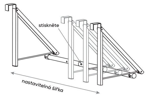 Věšák na dveře nastavitelný