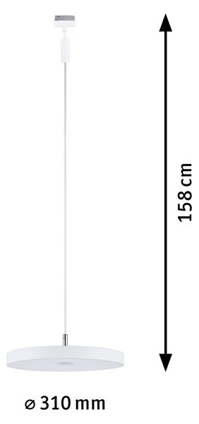 Paulmann 94901 Hildor, závěsné svítidlo pro Urail system, 1x15W LED 3000K, tříkrokové stmívání, signální bílá, průměr 31cm