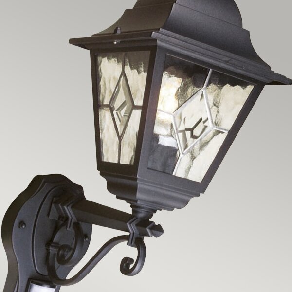 Elstead NR1-PIR-BLACK - Venkovní nástěnné svítidlo NORFOLK 1xE27/100W/230V IP43