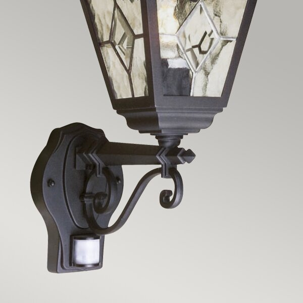 Elstead NR1-PIR-BLACK - Venkovní nástěnné svítidlo NORFOLK 1xE27/100W/230V IP43