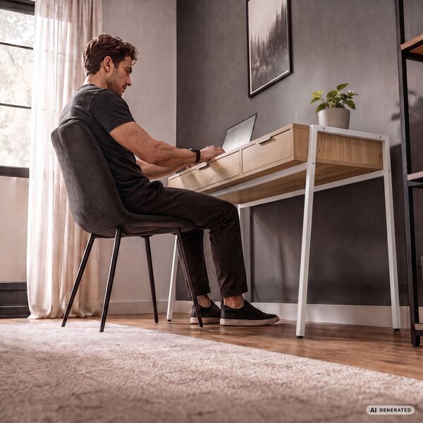 Ak furniture Psací stůl Zentia 100 cm bílý/dub Artisan
