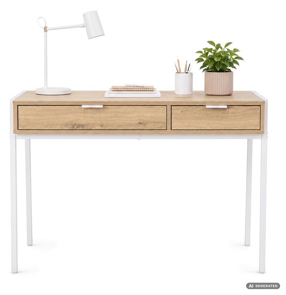 Ak furniture Psací stůl Zentia 100 cm bílý/dub Artisan