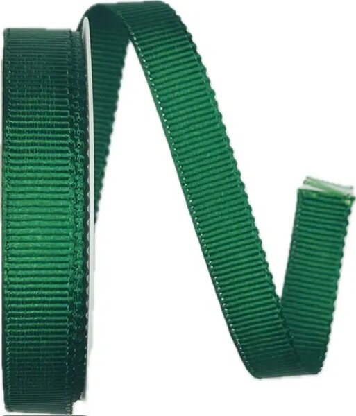 Stuha rypsová ELEGANCE DARK GREEN tmavě zelená 15mm x 4m (5,- Kč/m)